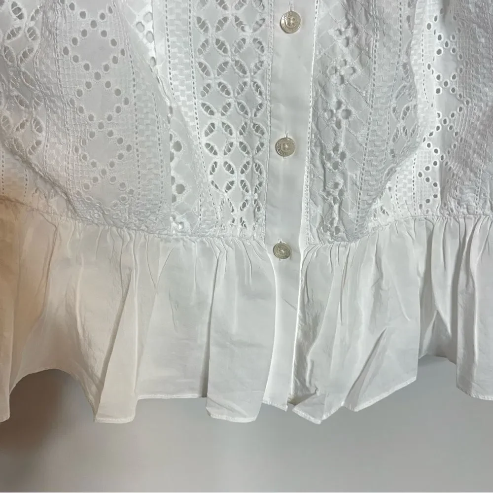 $250 Thakoon White button up lace tunic dress NWT size 6